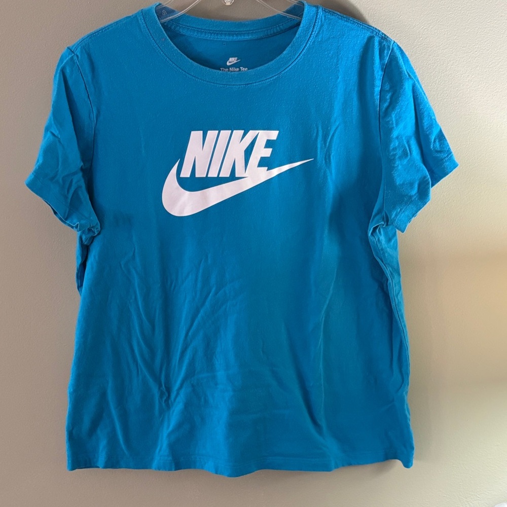 Nike Turquoise Blue Tee with White Swoosh